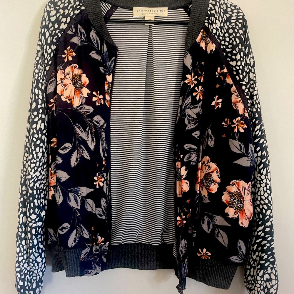 Saltwater LUXE floral bomber jacket- Medium